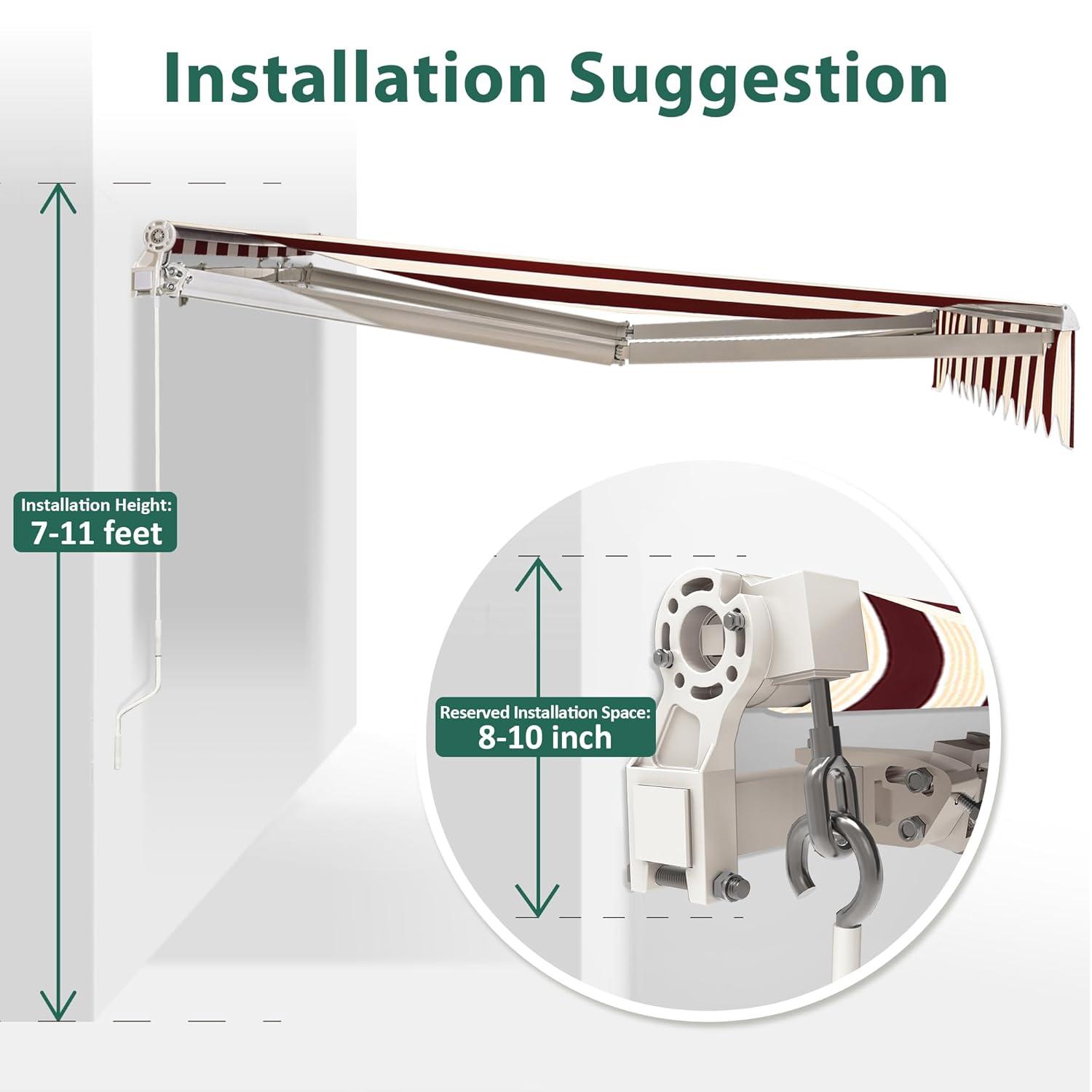 Newacme LLC Freeport Park Alvin 10 ft. W x 8 ft. D Retractable Patio Awning