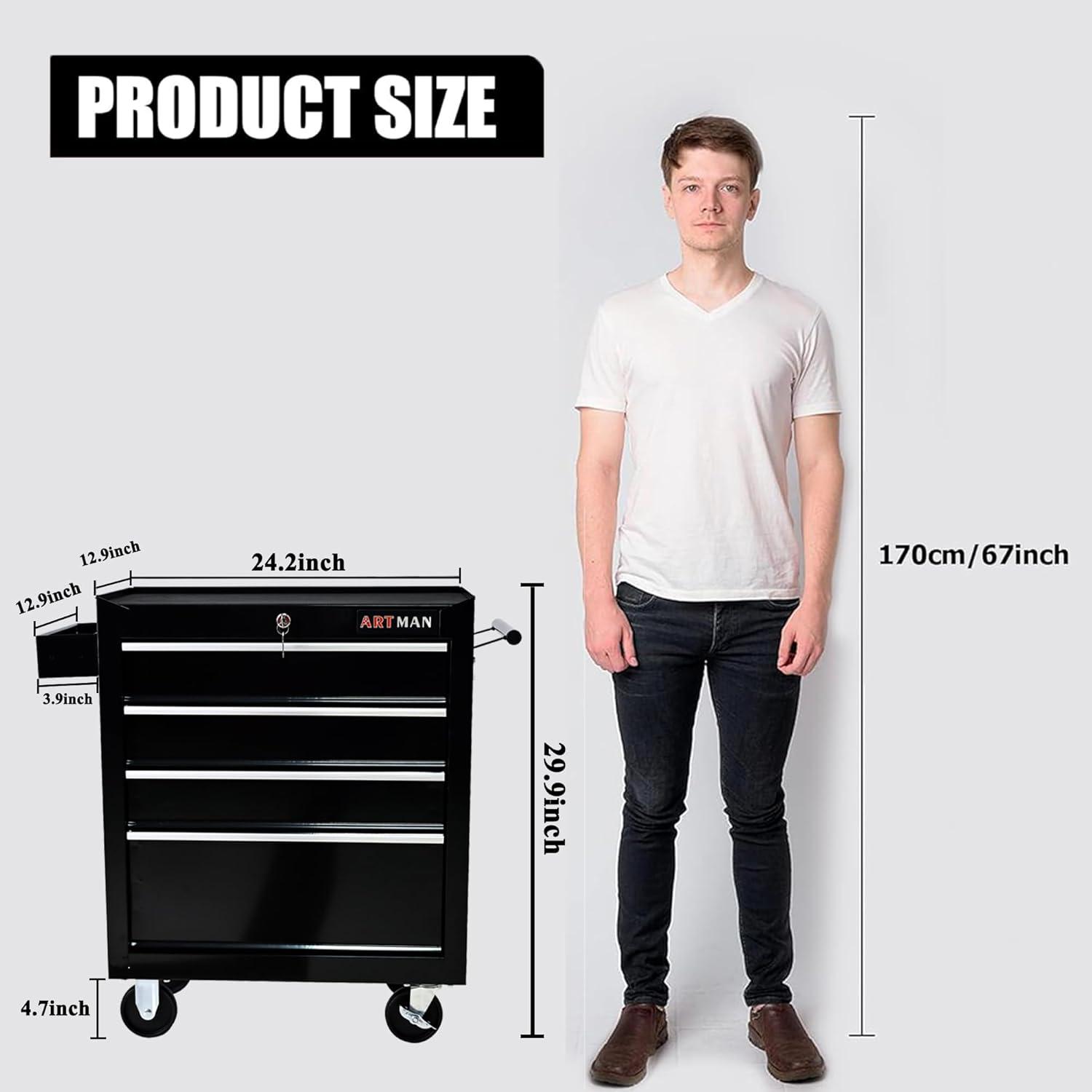 7 Drawers Tool Cart on Wheels,Multifunctional Rolling Tool Chest Tool Storage,Drawers Rolling Tool Trolley Organizer Tool Case for Garage, Warehouse, Workshop, Repair Shop (Silver)