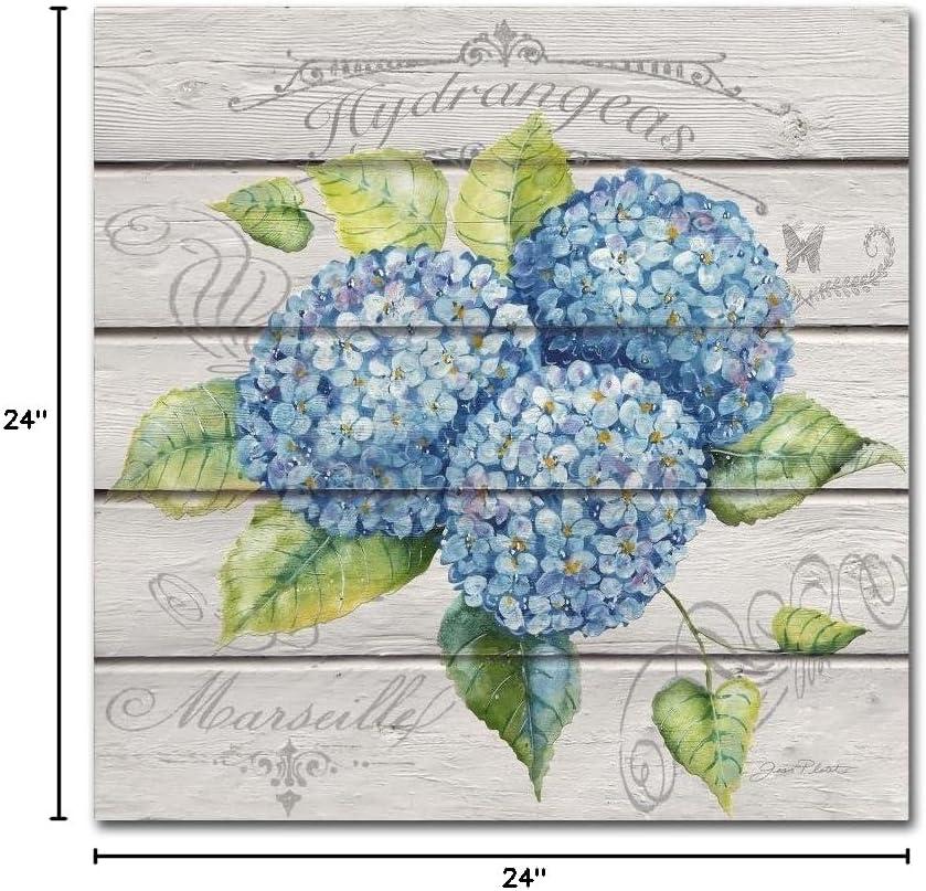 Blue Hydrangeas Floral Canvas Art for Nursery