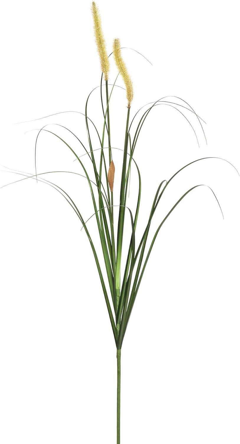 Summer Elegance 48" Outdoor Faux Foxtail Grass in Black Plastic Pot