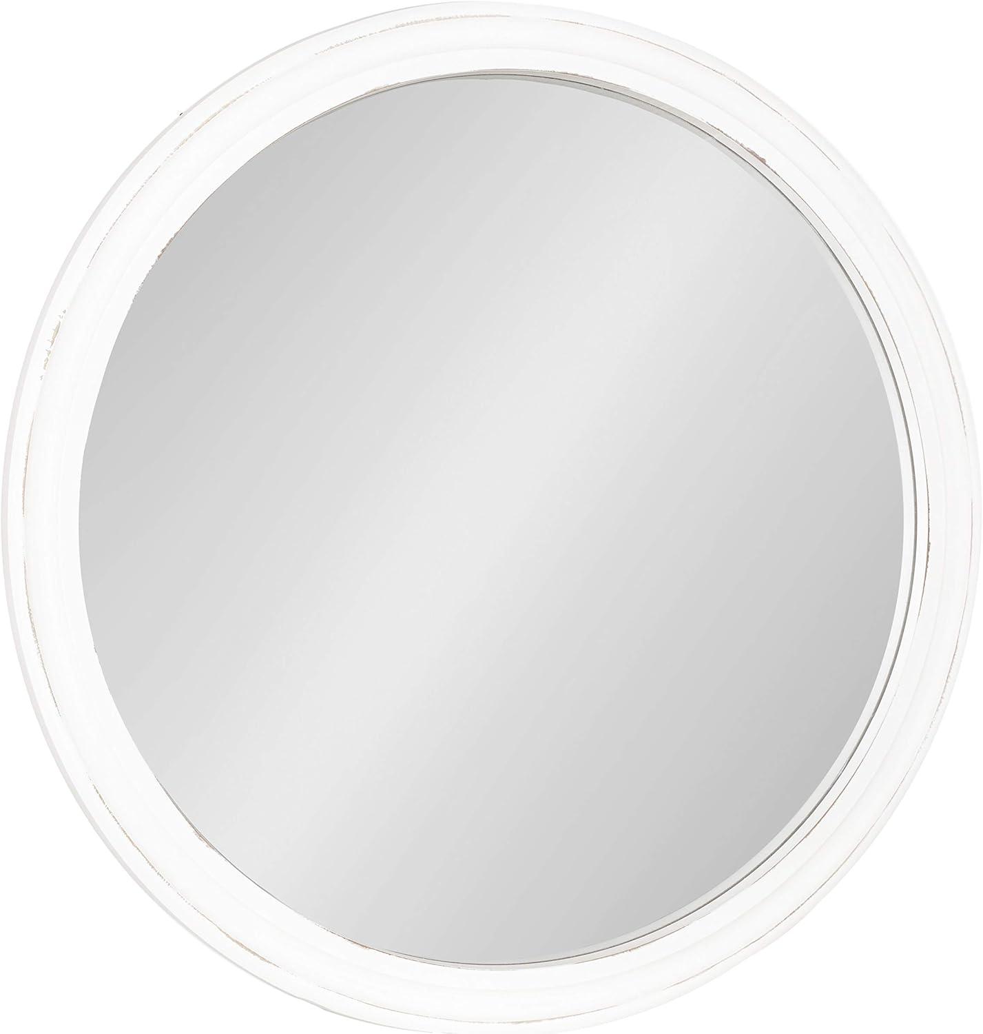 WallBeyond 28" Wood Round Mirror White
