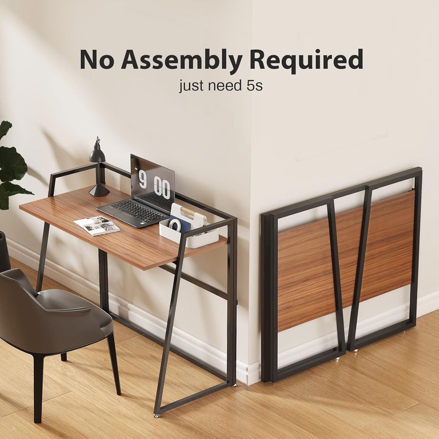 EUREKA ERGONOMIC Foldable Desk 41 inch Small Desk Save Space, Folding Desk No Assembly Required folable Desk Home Office Folding Computer Desk Table Portable, Easy to Fold Up or Down