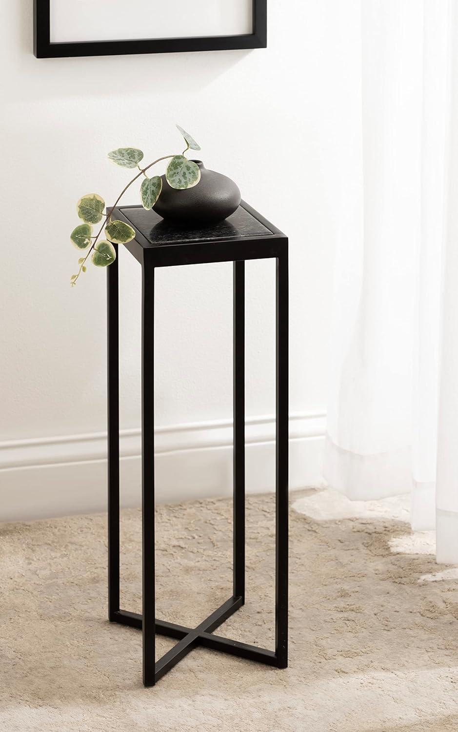 Kate and Laurel Jaspur Square Metal Drink Table, 7x7x21, Black