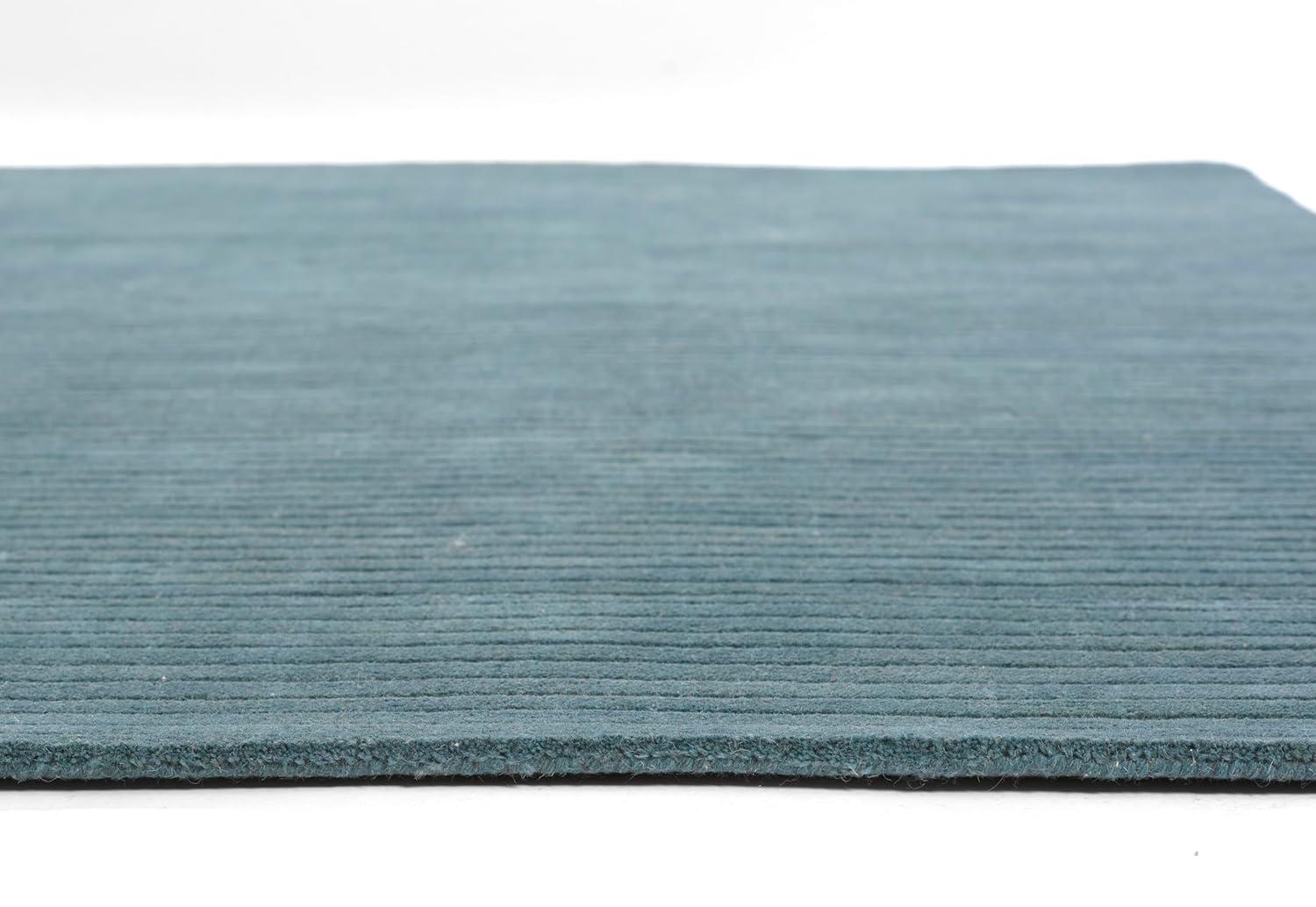 Momeni 2'x4' Asher Solid Handloomed Area Rug Blue: Wool, Medium Pile, Handmade, Indoor, Accent Rectangle Rug
