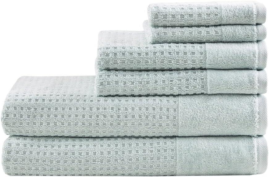 Spa Waffle Spa Waffle Cotton Jacquard Antimicrobial Bath Towel 6 Piece Set