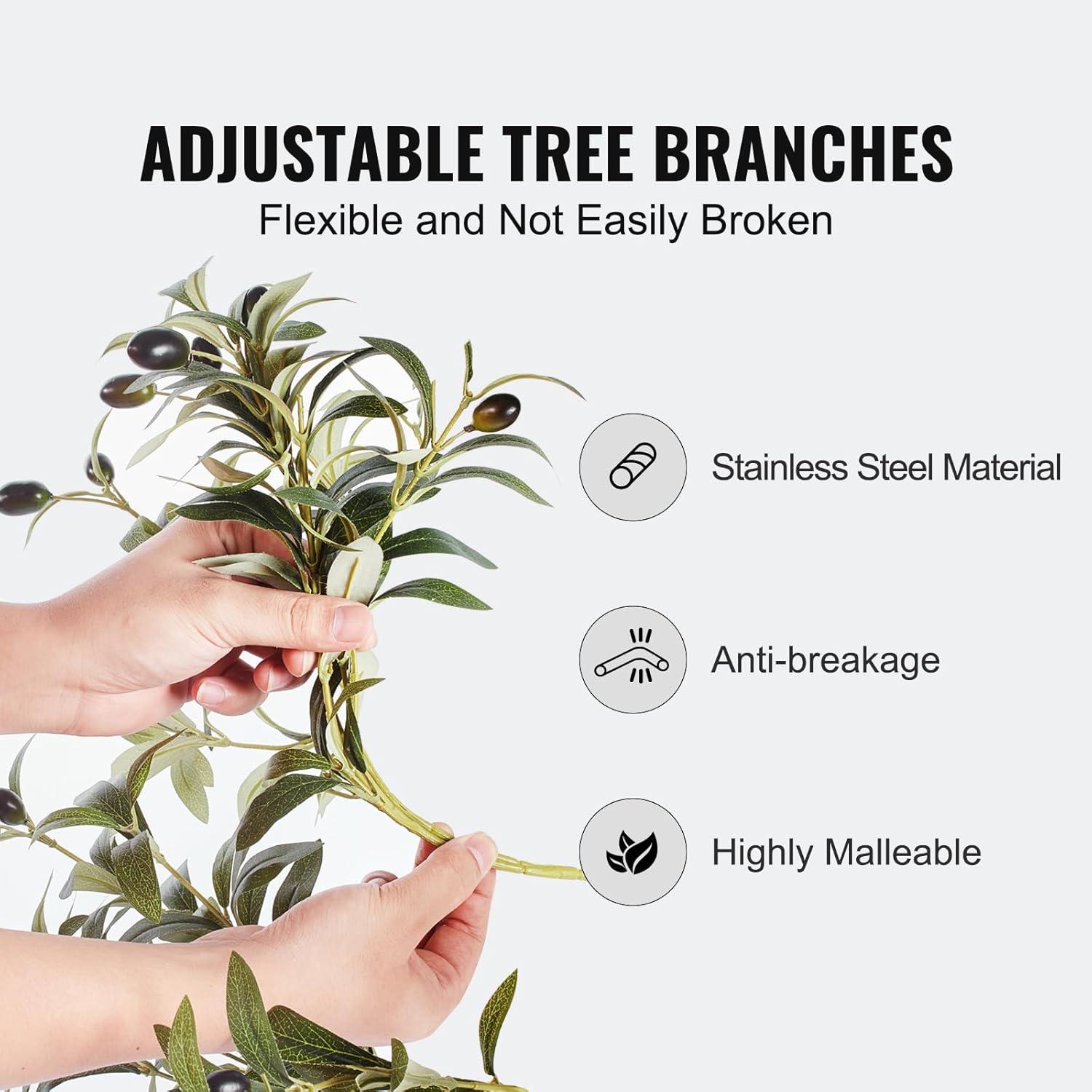 6 ft. Artificial Olive Tree Secure PE Material and Anti-Tip Tilt Protection Low-Maintenance Plant