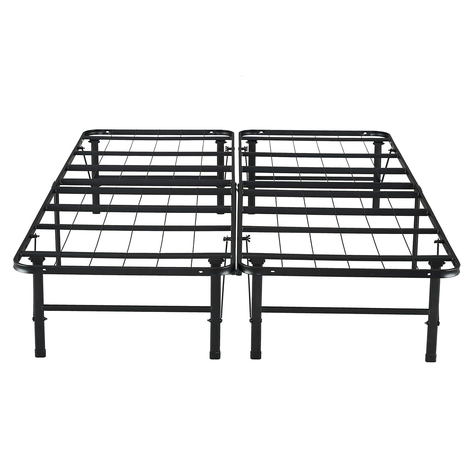 Alwyn Home Muscoy 14" Foldable Steel Bed Frame, No Box Spring Needed, Underbed Storage , Easy Assembly