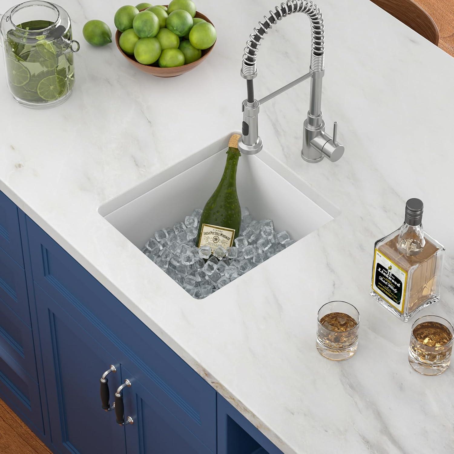 25x22 Inch Black Granite Composite Single Bowl Kitchen Sink
