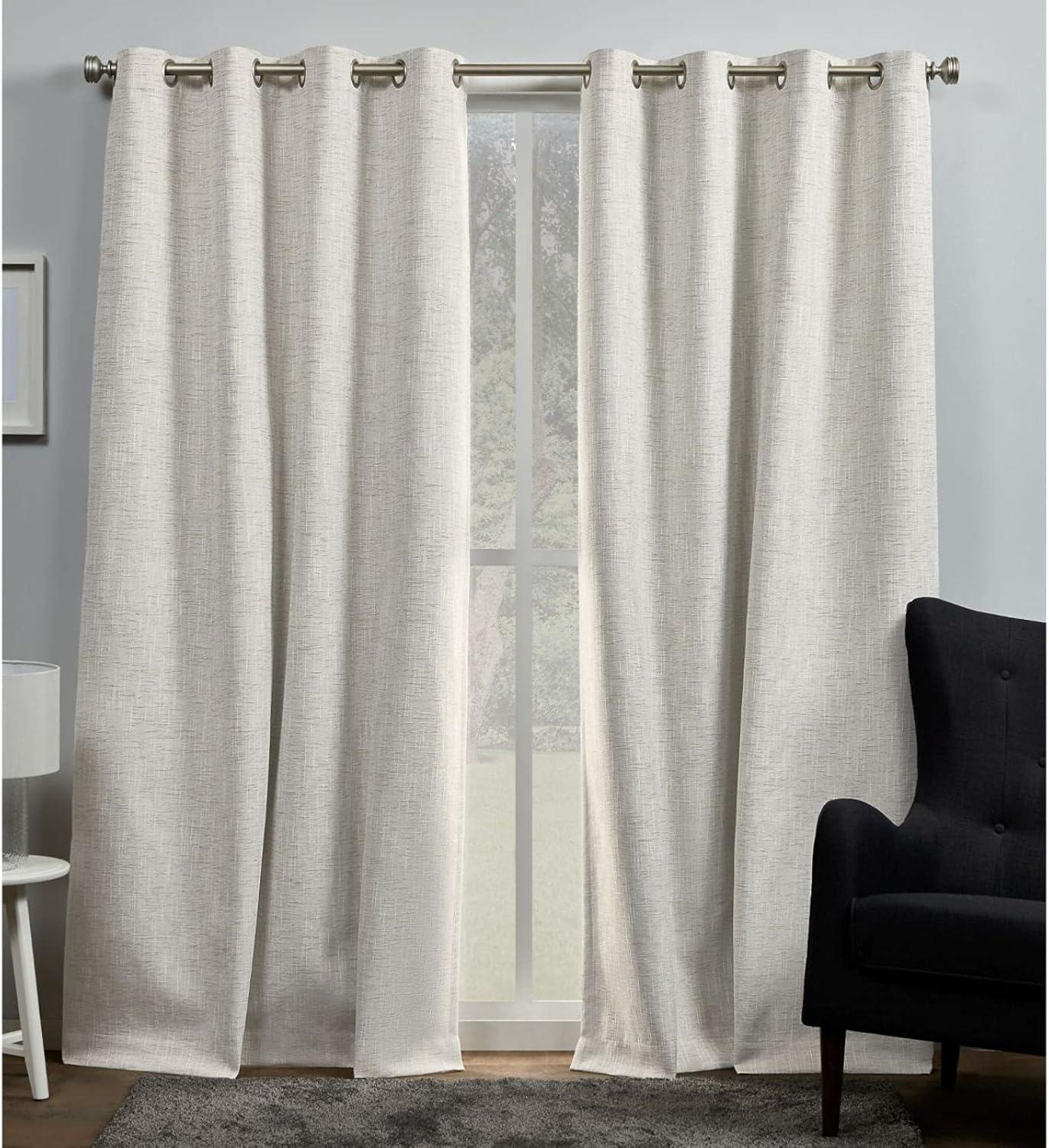 Latte Blackout Grommet Top Curtain Panels, 52" x 96", Set of 2