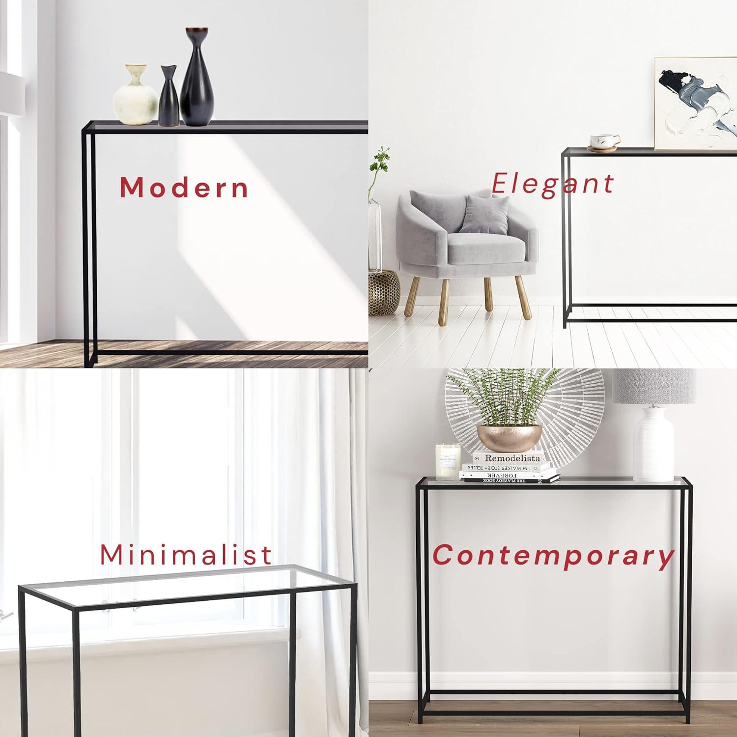 Amora 31'' Glass Top Console Table