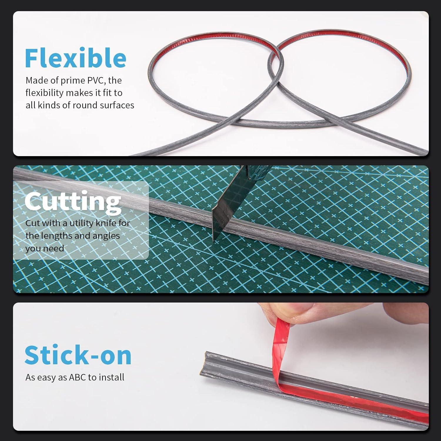 Art3d 20ft Outside Vinyl Corner Trim Peel and Stick for Tile and Wall Edges, Furniture Decoration (Grey Oak)