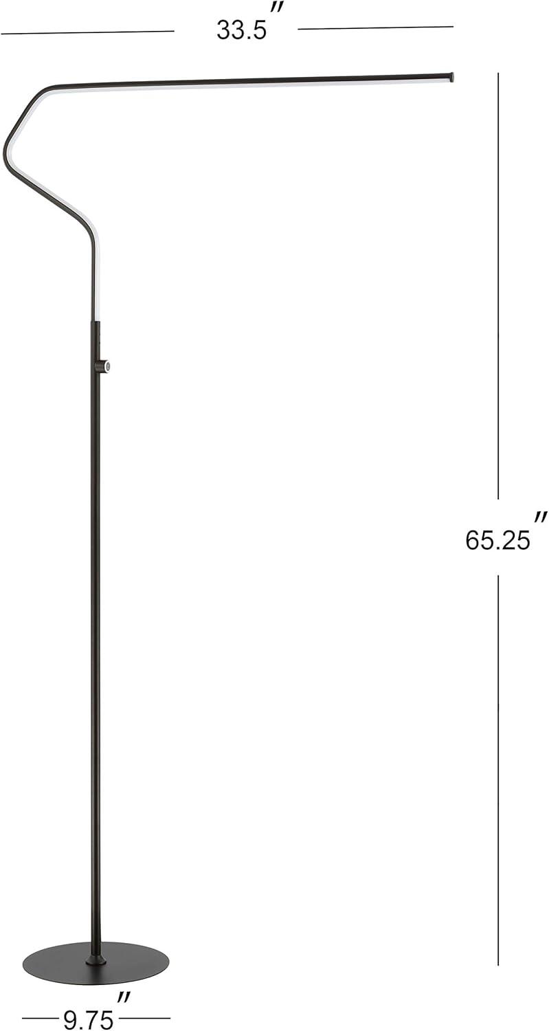 Julian Minimalist Arc 65.25" Black Matte Metal Floor Lamp