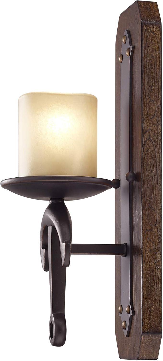 Olde Bronze Nautical Anchor Wall Sconce with Satin Glass