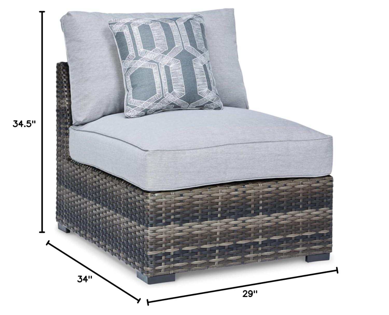 Signature Design by Ashley Casual Harbor Court Armless Chair with Cushion (Set of 2)  Gray