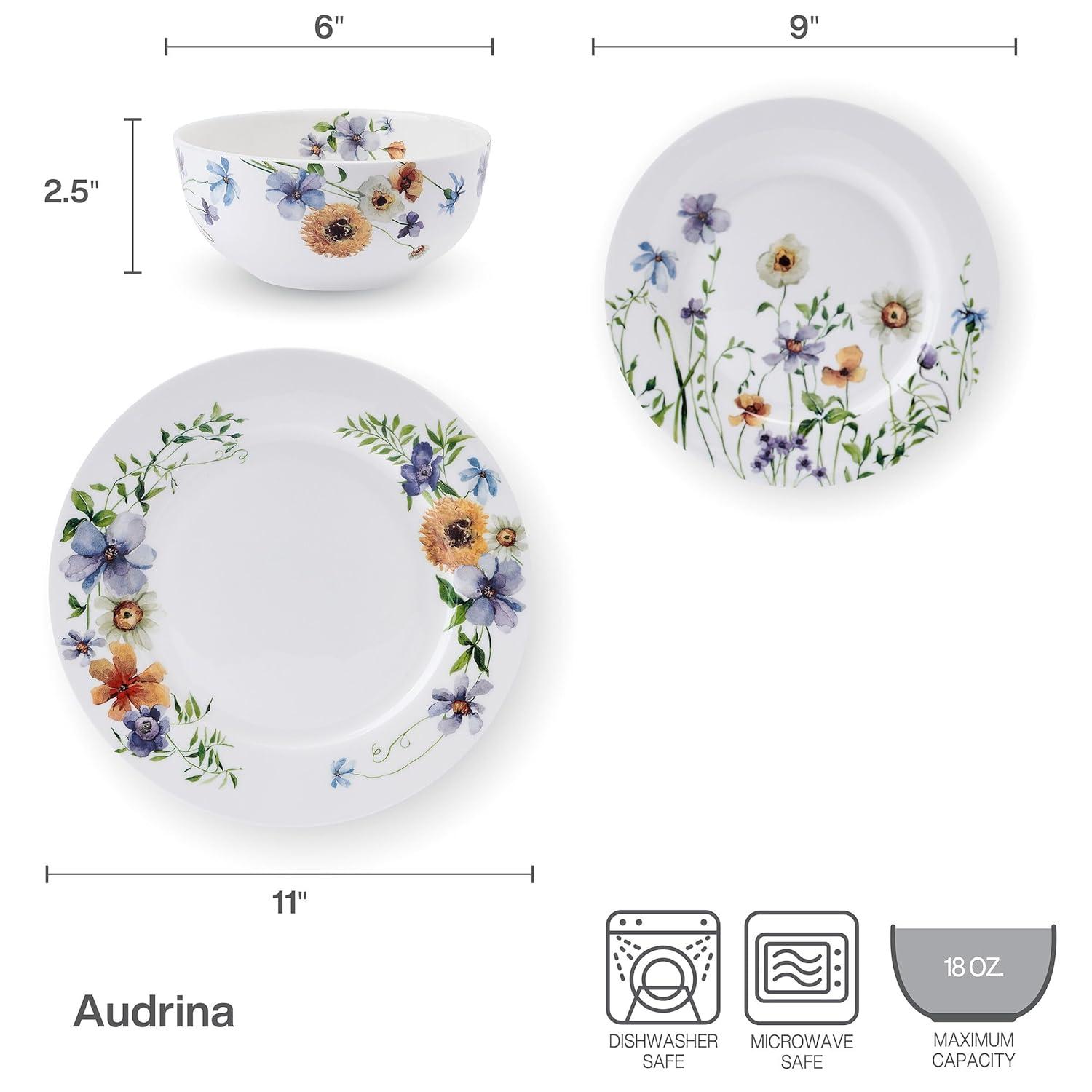 Mikasa Mikasa Audrina 12-Piece Dinnerware Set, Service For 4