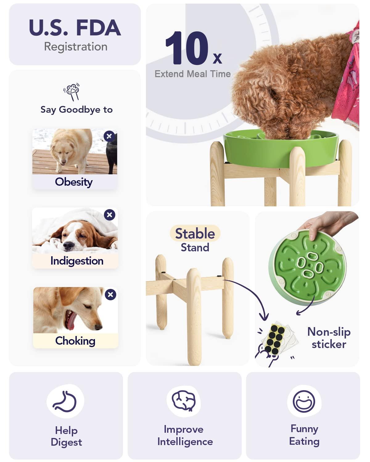 Ceramic Slow Feed Dog Bowls