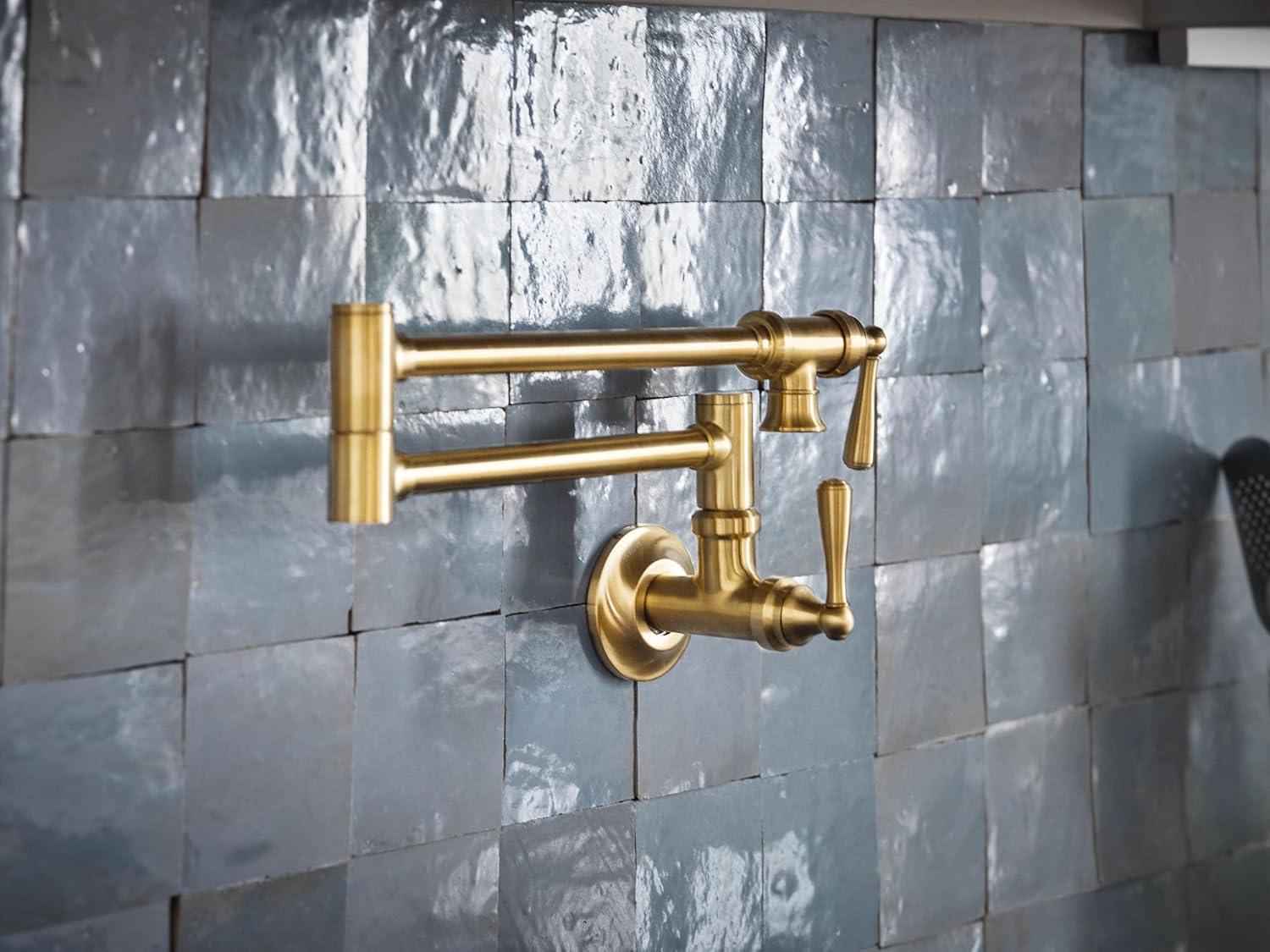 Moen Traditional Wall Mount Swing Arm Folding Pot Filler Kitchen Faucet