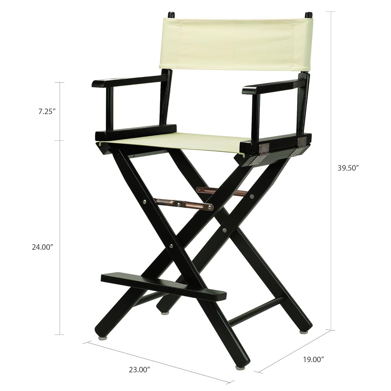 Casual Home 24" Director's Chair Black Frame-with Wheat Canvas, Counter Height