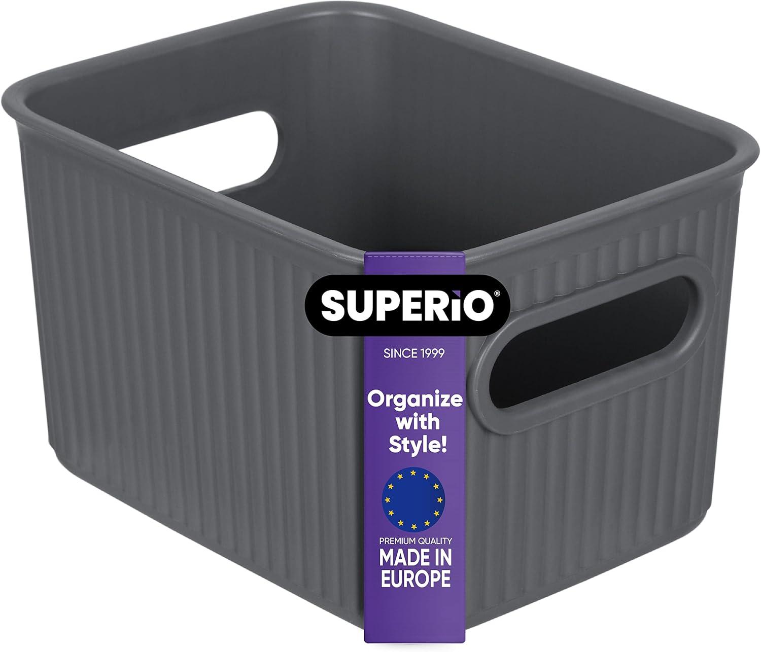 Superio Ribbed Plastic Basket Set