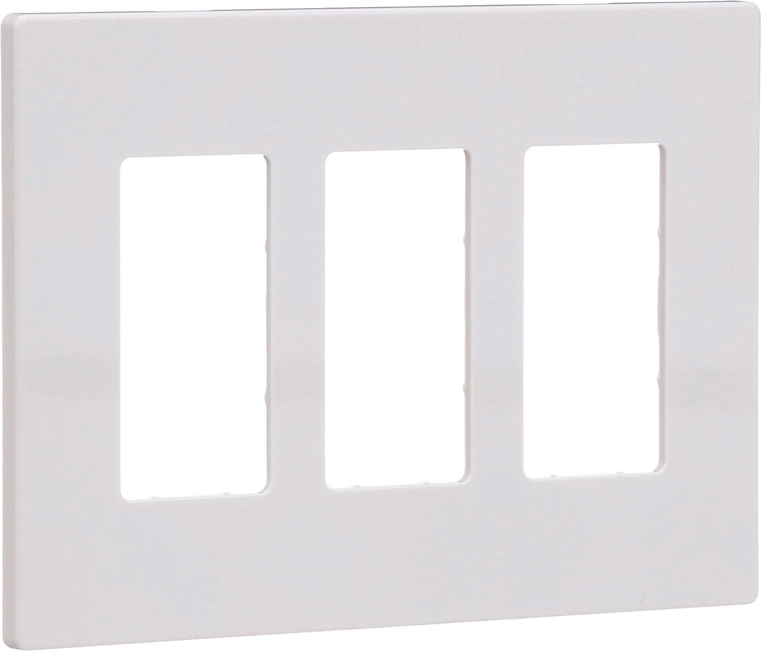 White Polycarbonate 3-Gang Screwless Wall Plate