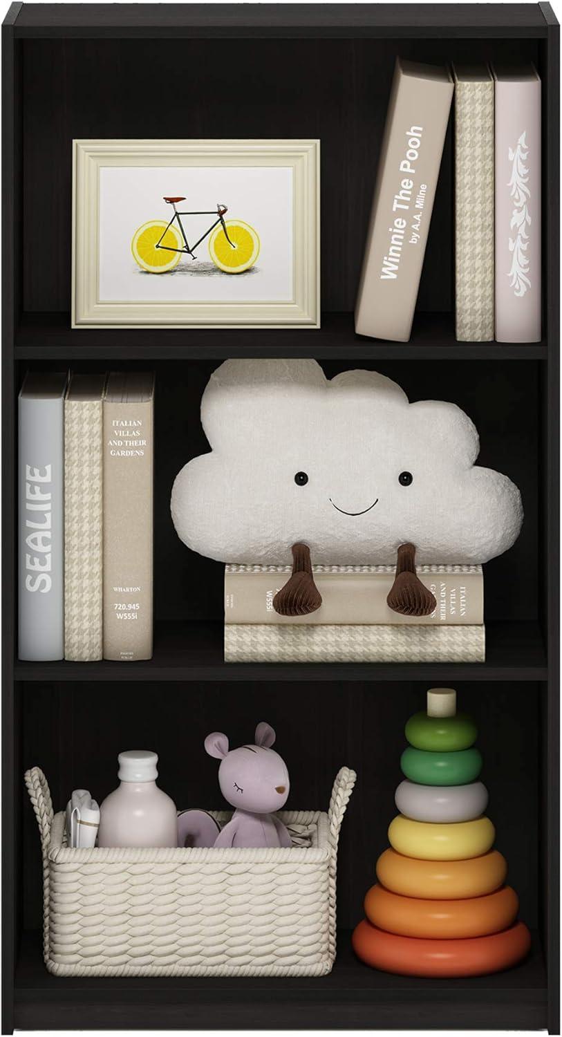 Furinno Easy Assembly 3 Cube Decorative Bookshelf Storage Display Cabinet 3-Tier Multi-functional Open Shelf,Espresso