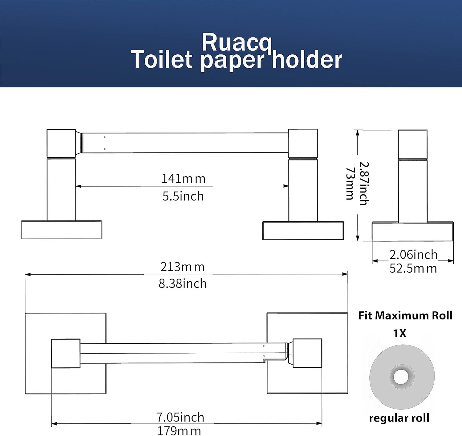 Polished Chrome Double Post Pivoting Square Toilet Paper Holder