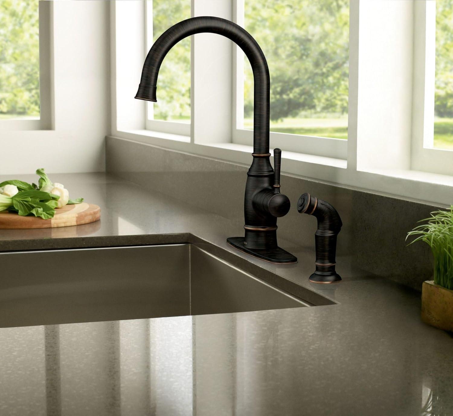 Noell Single-Handle Standard Kitchen Faucet with Side Sprayer, Deckplate Sold Separately