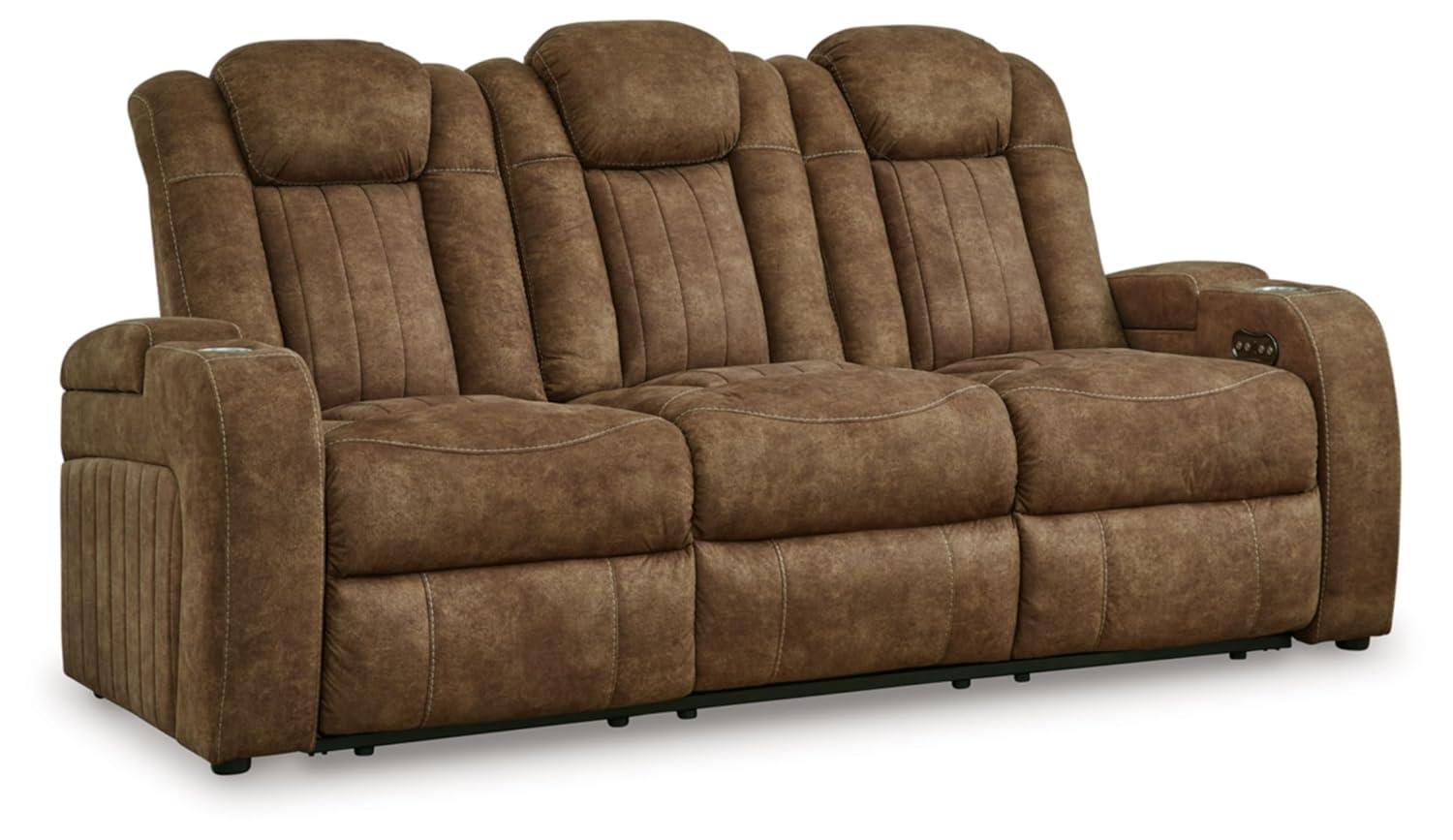 Signature Design by Ashley Wolfridge Brown Power Reclining Sofa