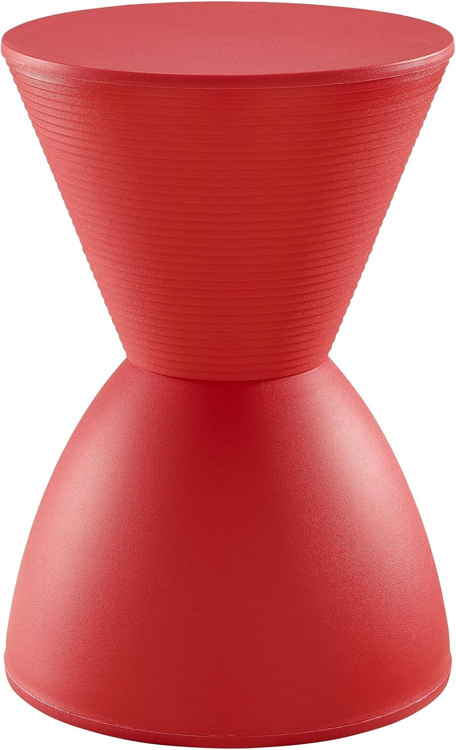 Modern Contemporary Stool, Red, Plastic