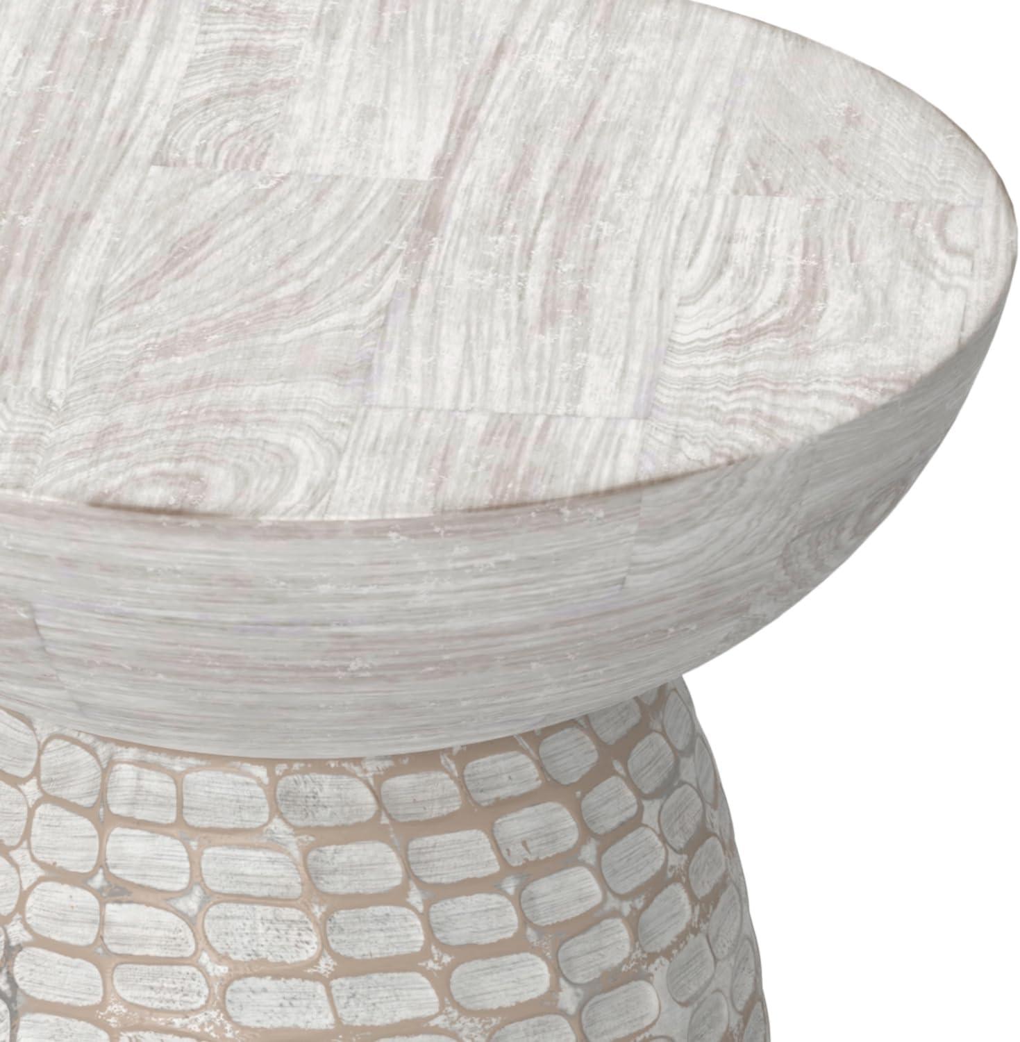 Simpli Home Boyd Solid Mango Wood Pedestal Accent End Table