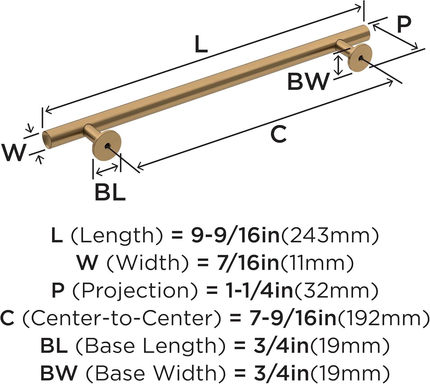 Amerock Radius 7-9/16 inch (192mm) Center-to-Center Champagne Bronze Cabinet Pull