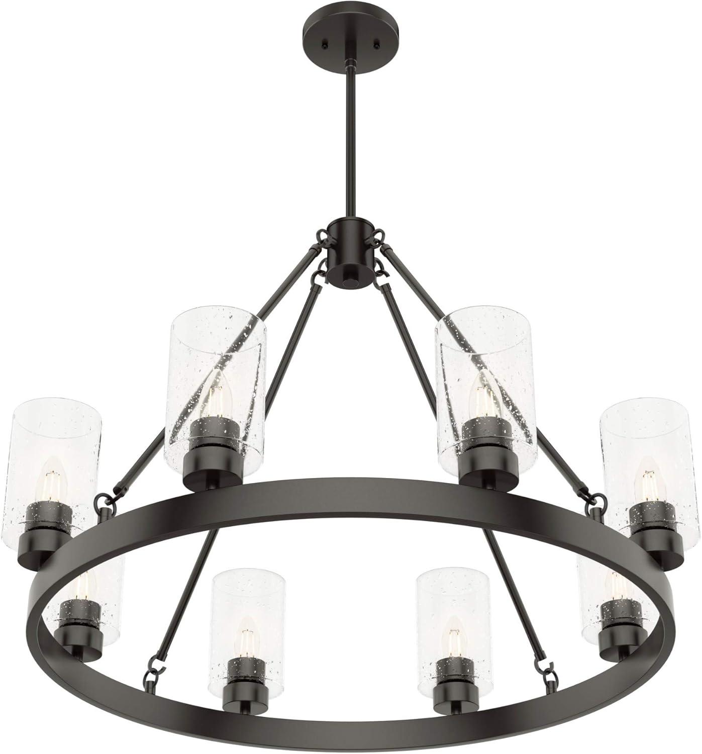 Hunter Fans - Hartland 8-Light Wagon Wheel Chandelier in Casual Style-32 Inches