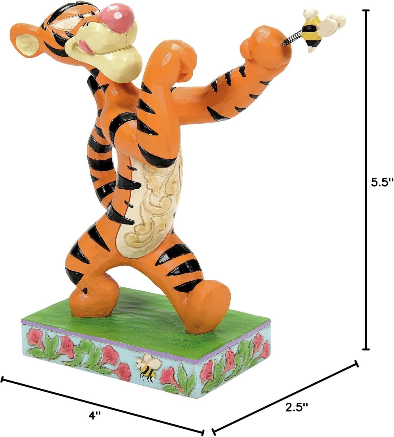 Jim Shore Disney Traditions Jim Shore Winnie the Pooh Tigger Fighting Bee Figurine 5.5in H
