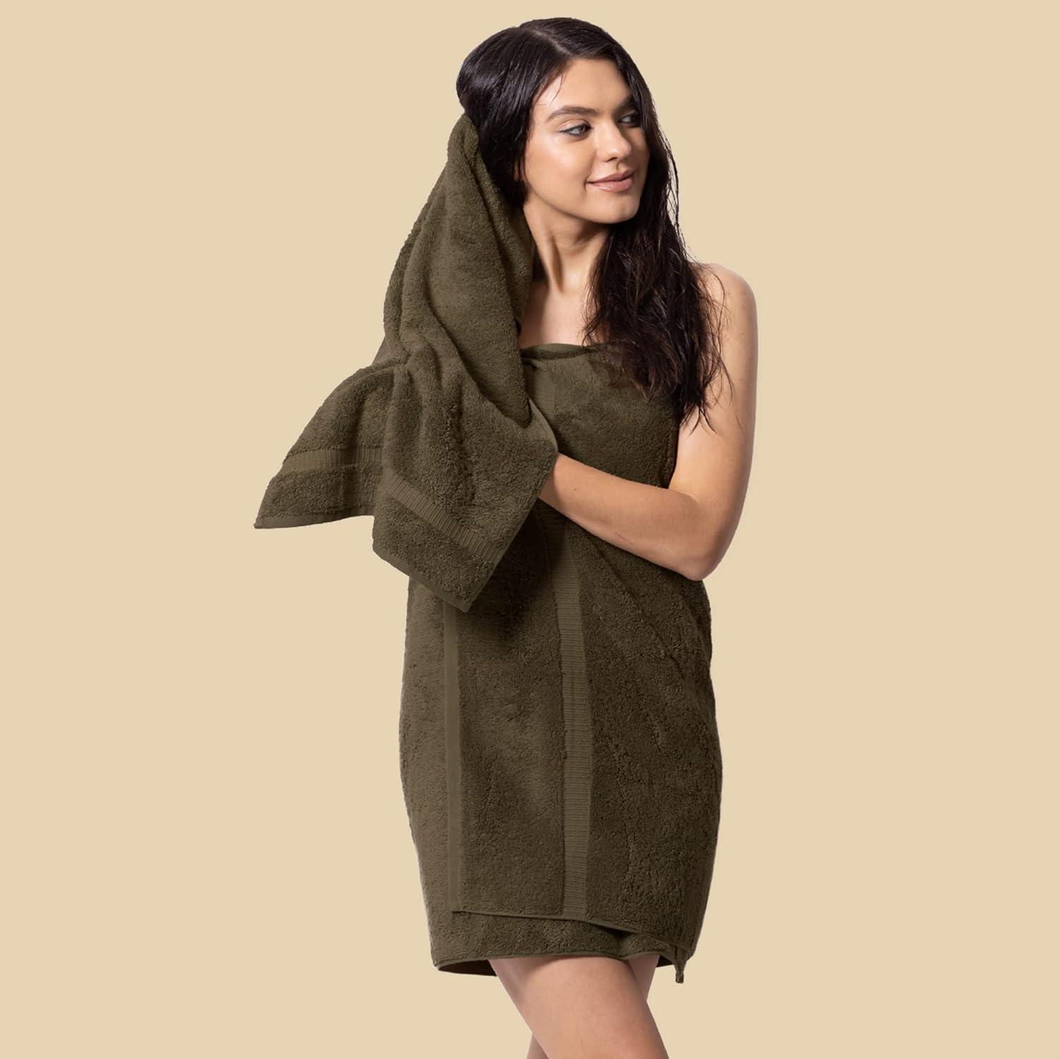 Chakir Turkish Linens 100% Cotton Premium Turkish Towels for Bathroom | 2 Bath Towels - 2 Hand Towels, 2 Washcloths (6-Piece Towel Set, Gray)