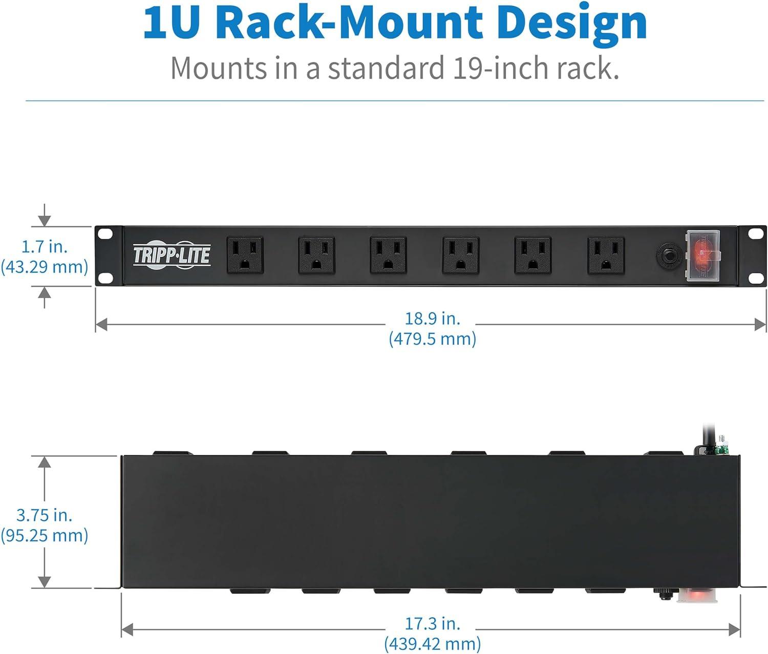 Tripp Lite RS-1215-RA 15A 12-Outlets Rackmount Power Strip