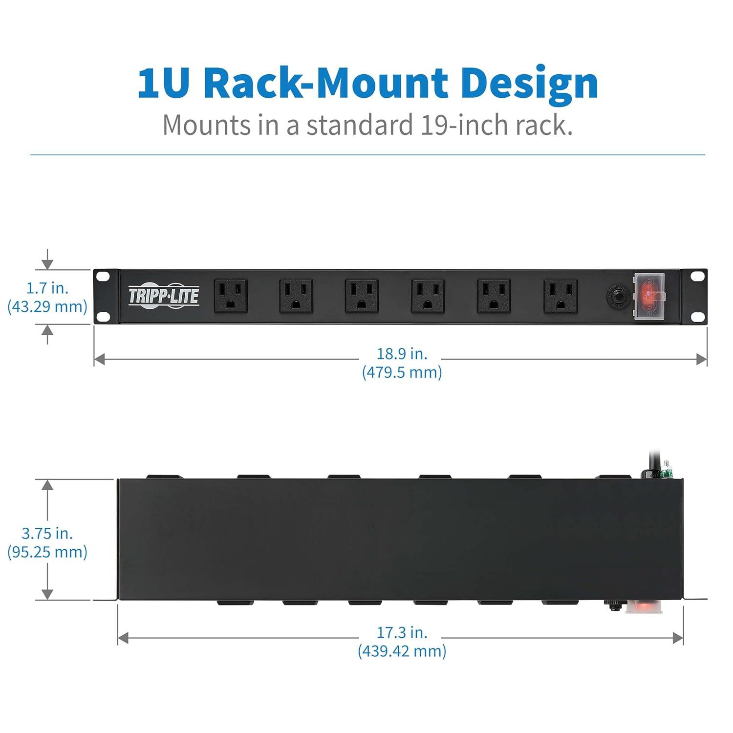 Tripp Lite RS-1215-RA 15A 12-Outlets Rackmount Power Strip