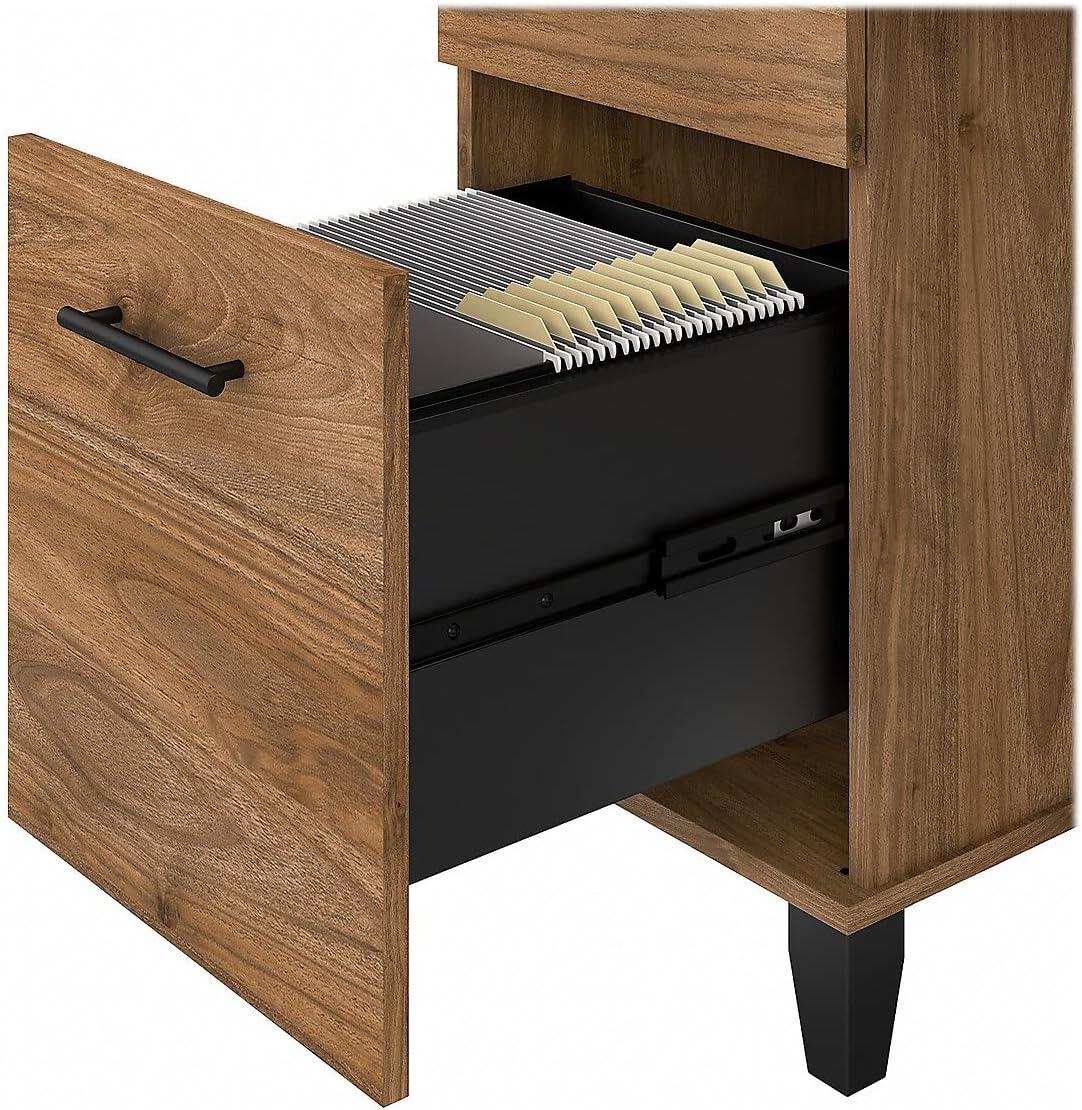 Bush Furniture Somerset 72W 3 Position Sit Stand L Shaped Desk with Hutch