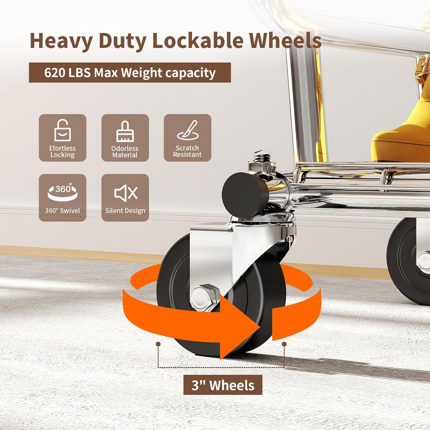 450 lbs Heavy Duty Clothing Garment Rack with Wheels