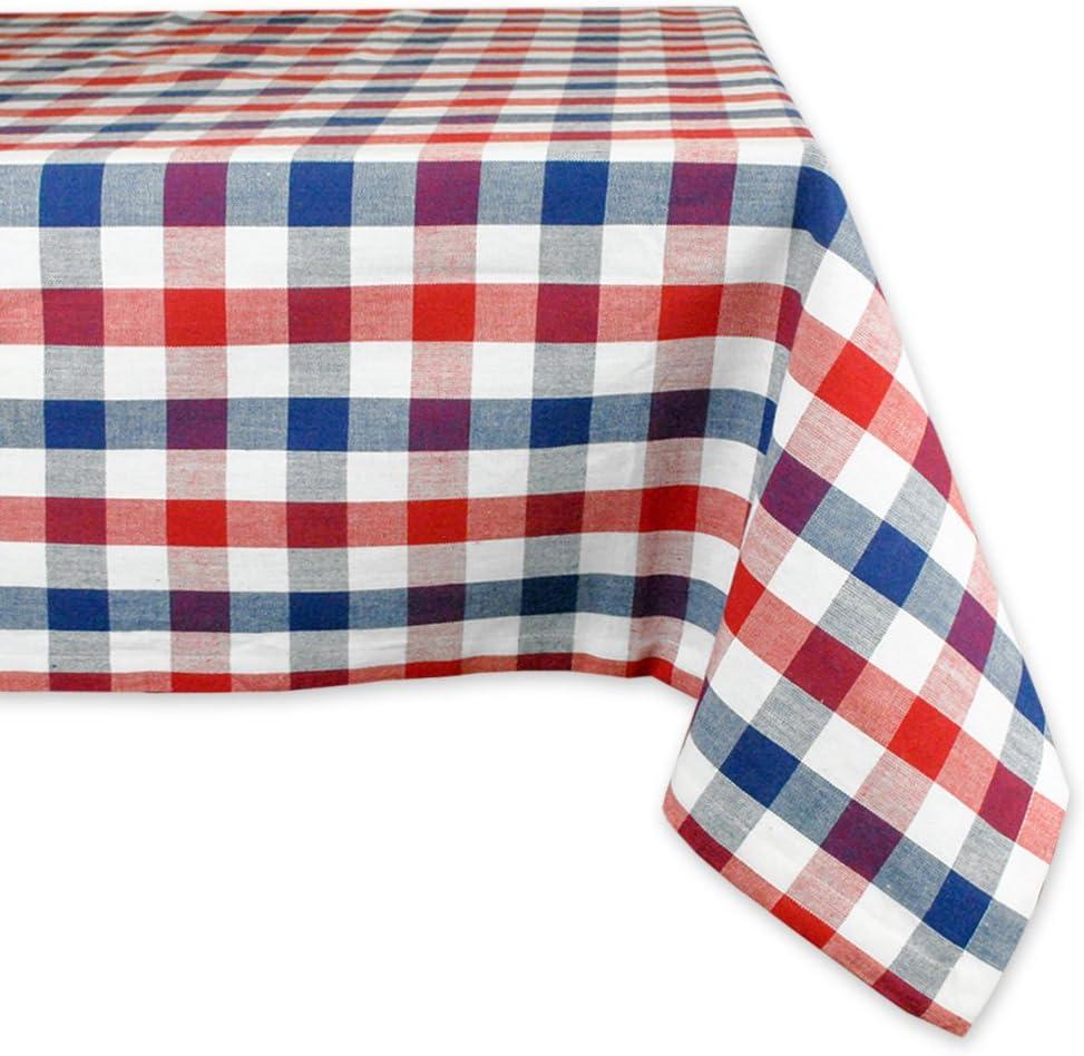 Red, White, and Blue Check Tablecloth 60x84