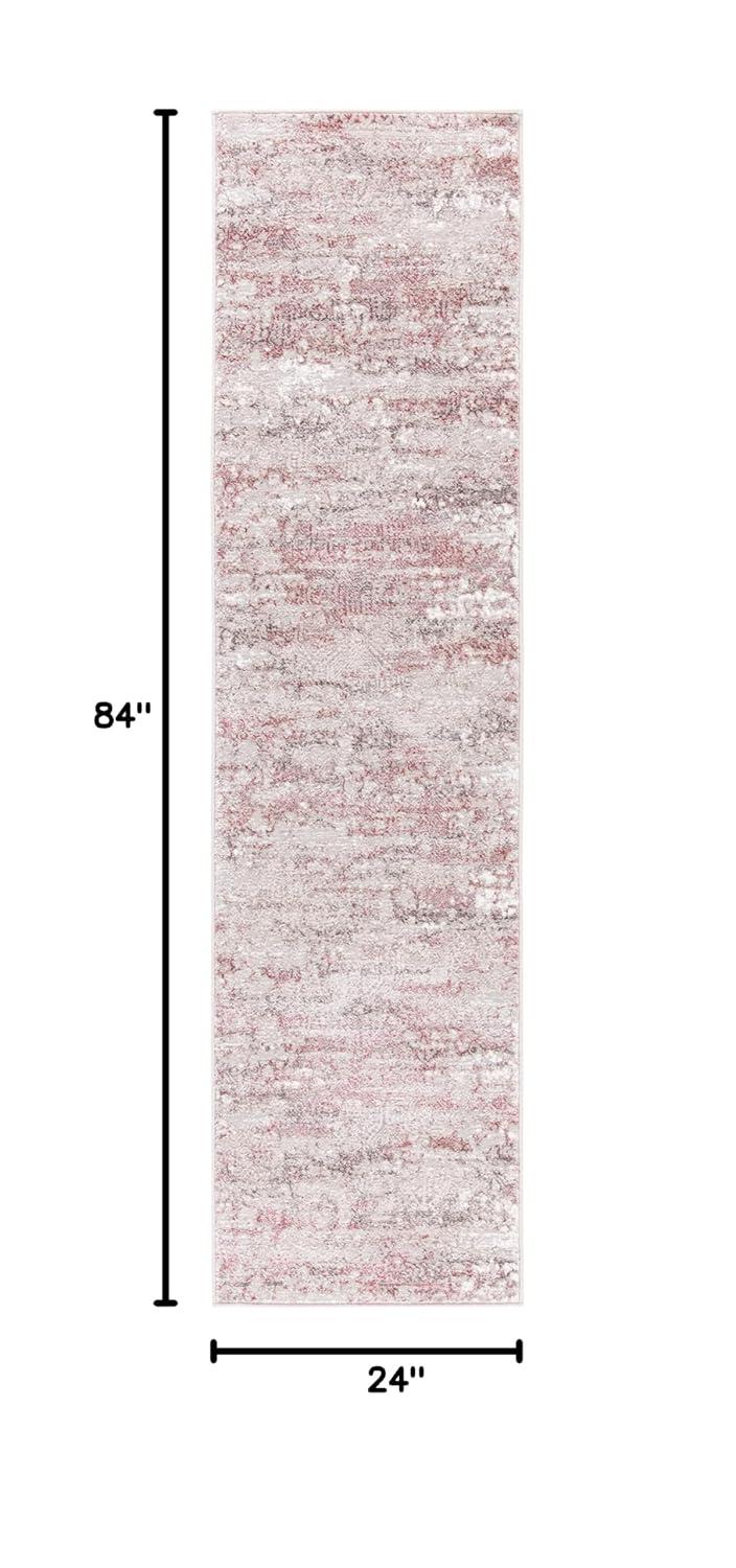 Meadow 500 MDW585 Power Loomed Indoor Runner Rug - Beige/Pink - 2'x7' - Safavieh