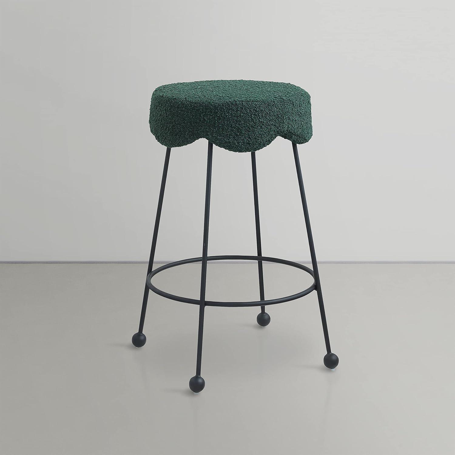 Meridian Furniture,Fleur Green Fabric Counter Stool