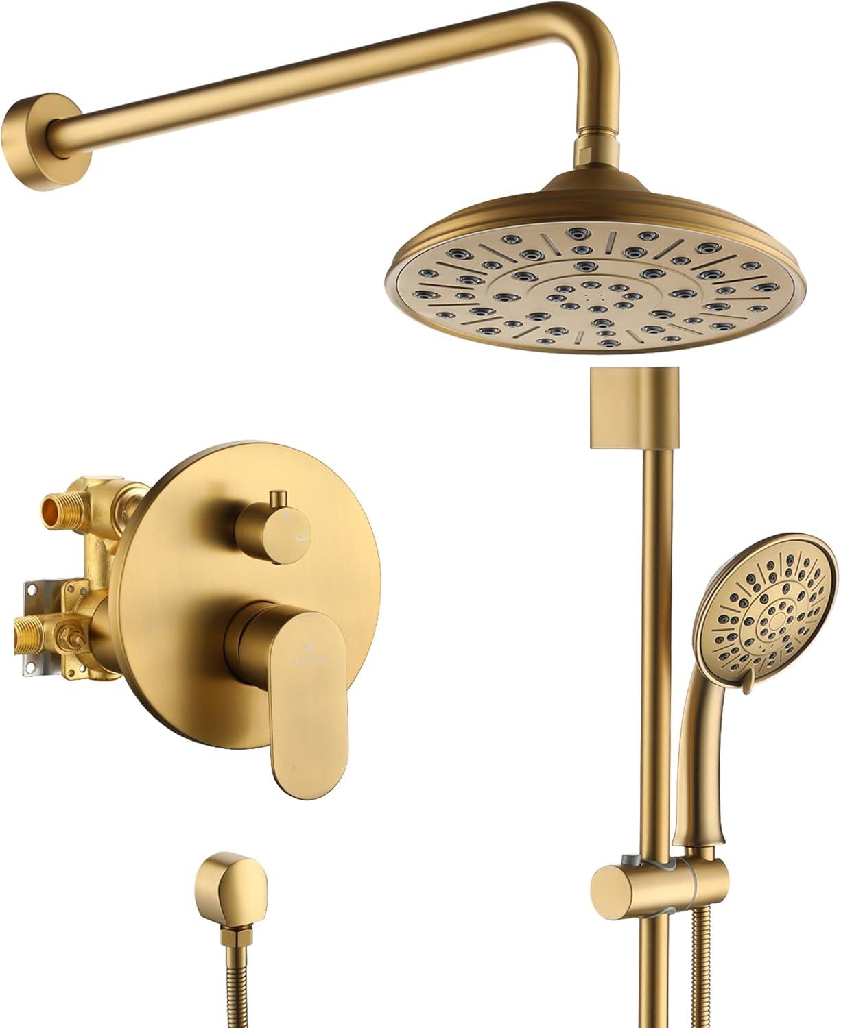 mondawe Calliope Wall Mounted 3 Function Retro Shower System with 3 Setting Handheld MD-A3815-BG3