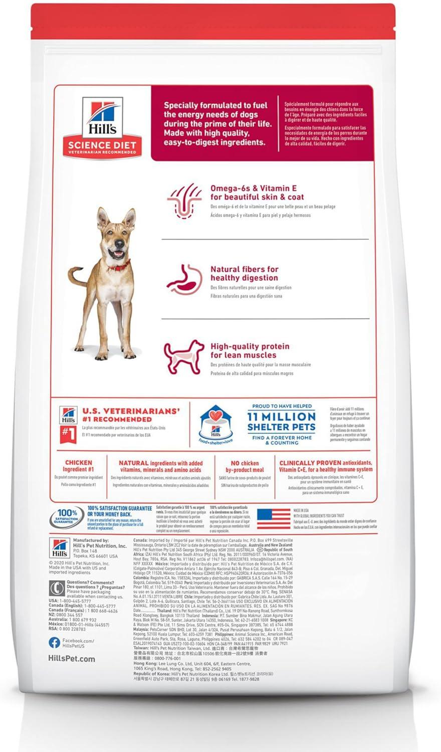 Hill's Science Diet Adult 1-6 Chicken & Barley Dry Dog Food, 45 lb Bag