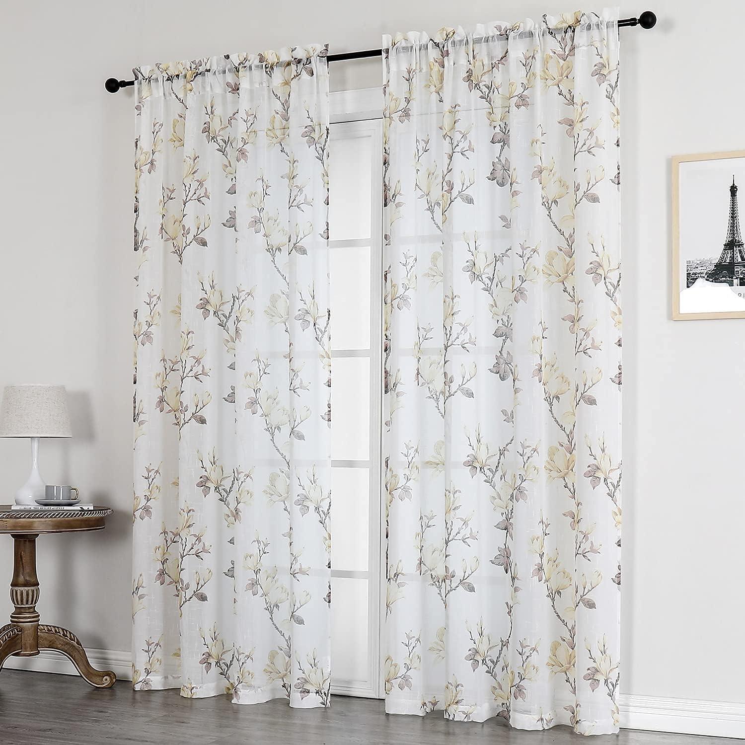 Ettine Polyester Semi Sheer Curtain Pair