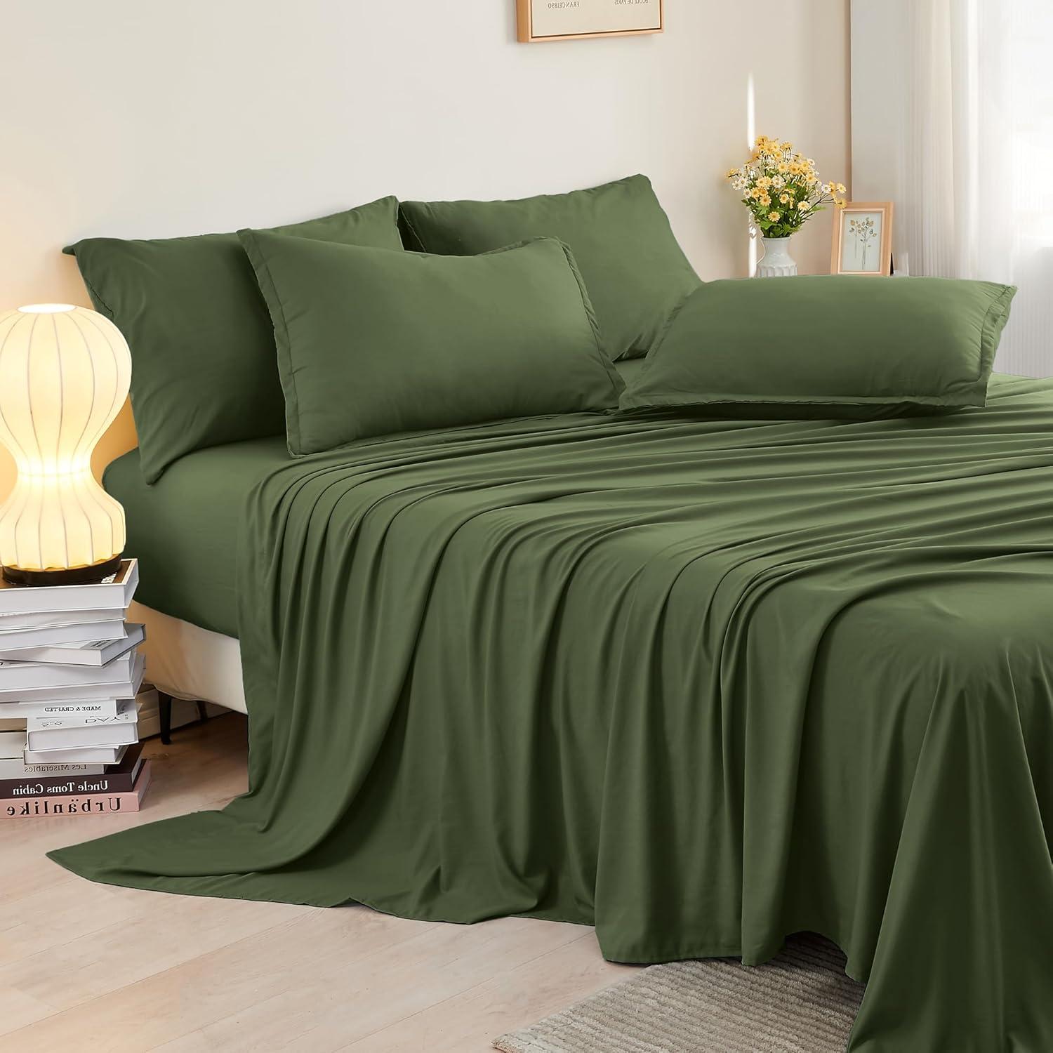 Comforter Set Olive Green - 7 Piece - King