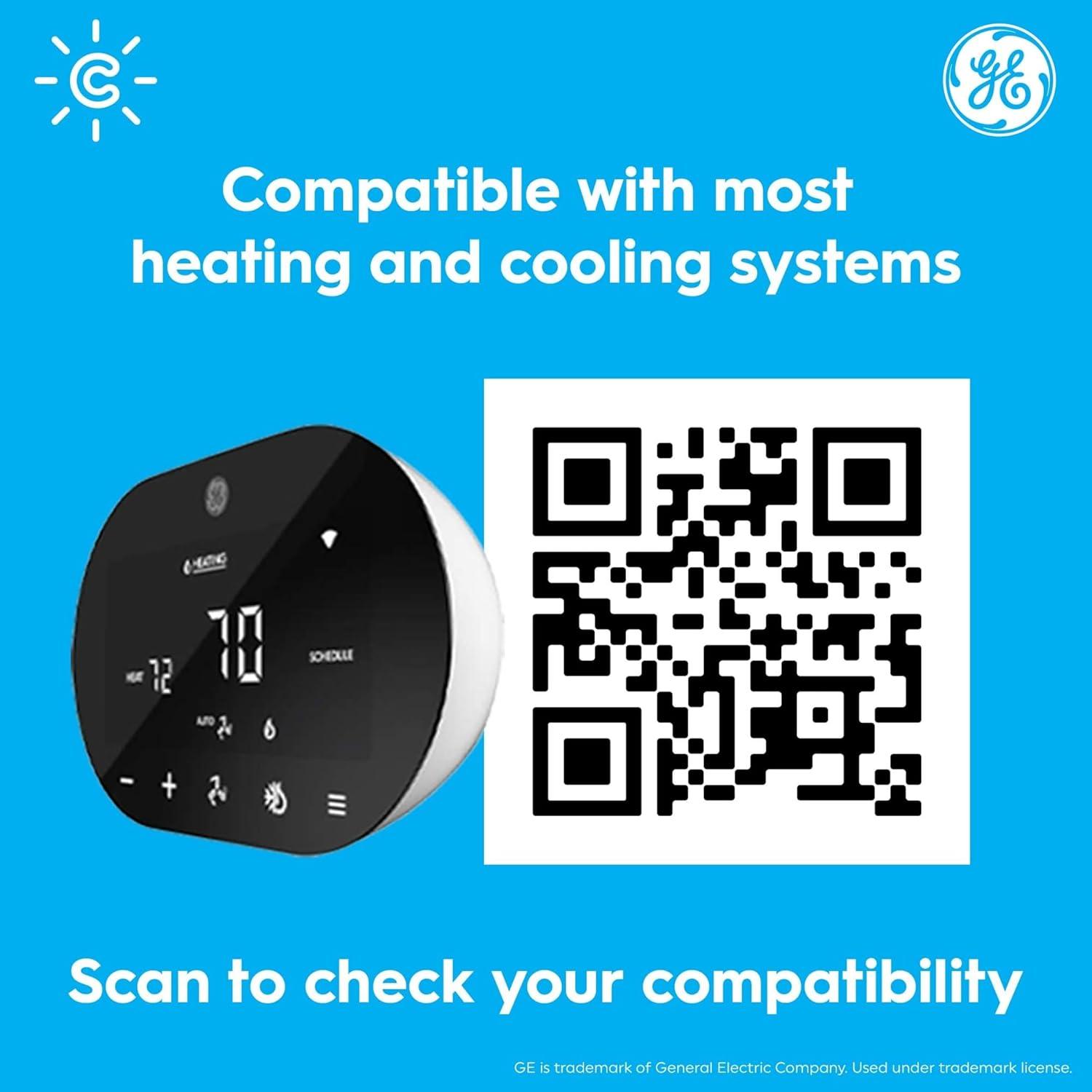 Black Digital Programmable Smart Thermostat with Touchscreen