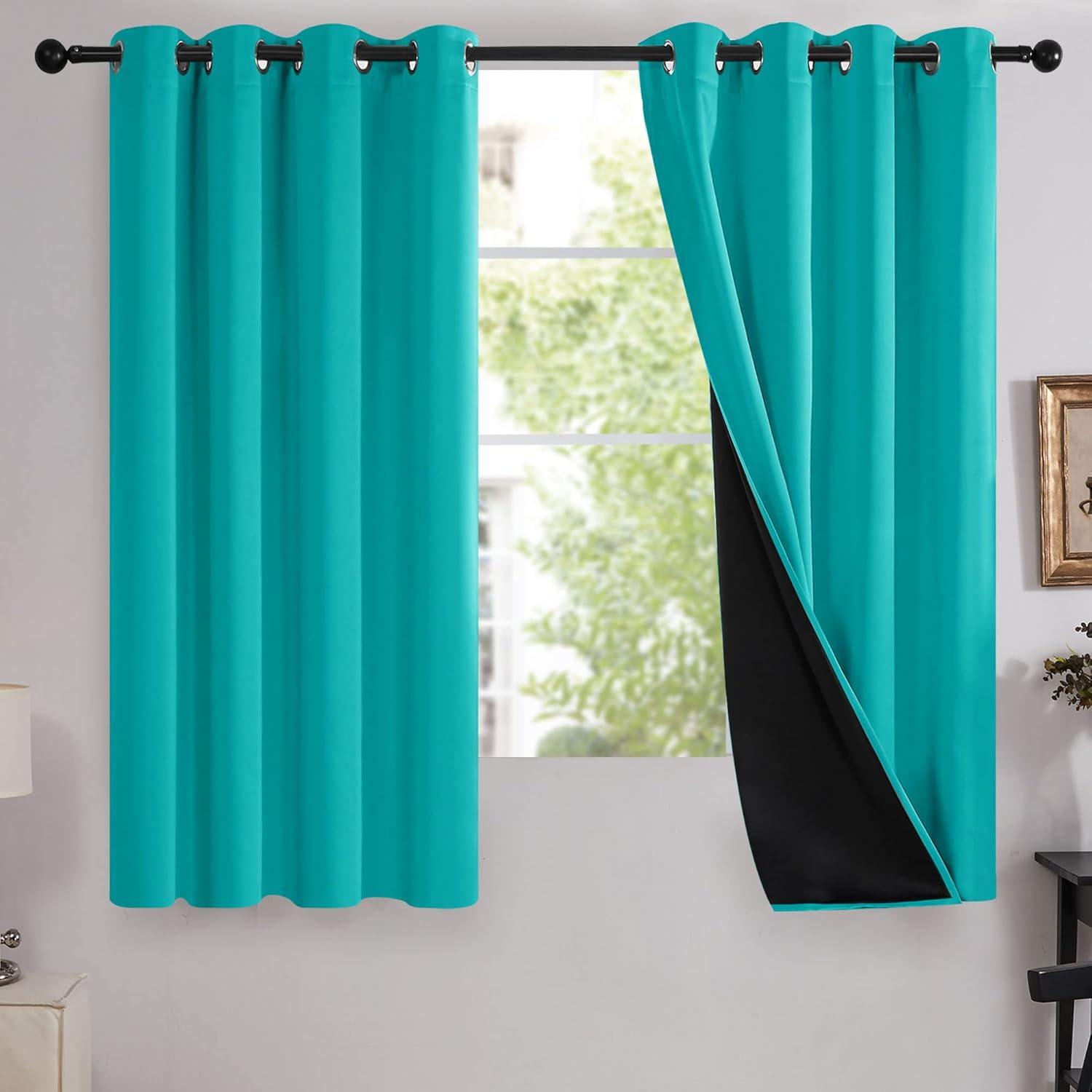 Deconovo 100 Percent Blackout with Liner Grommet Curtain Panel Pair (Set of 2)