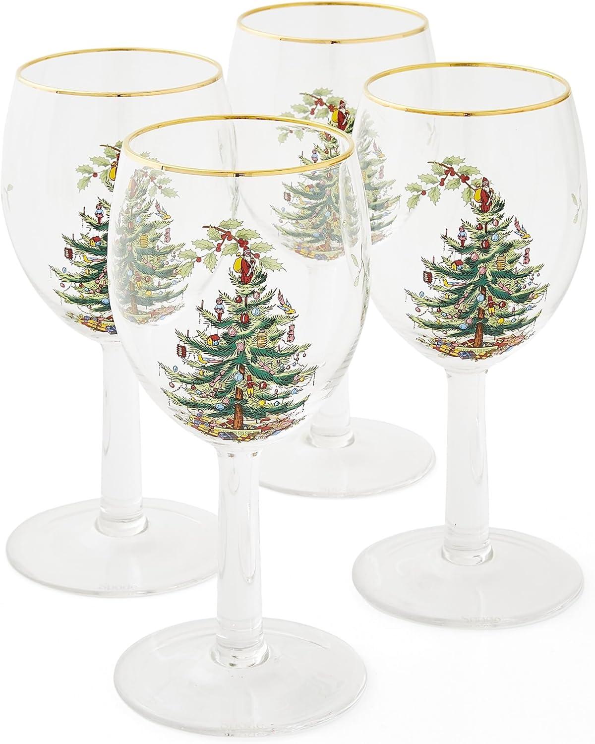 Spode Christmas Tree Wine Glasses (Set of 4)