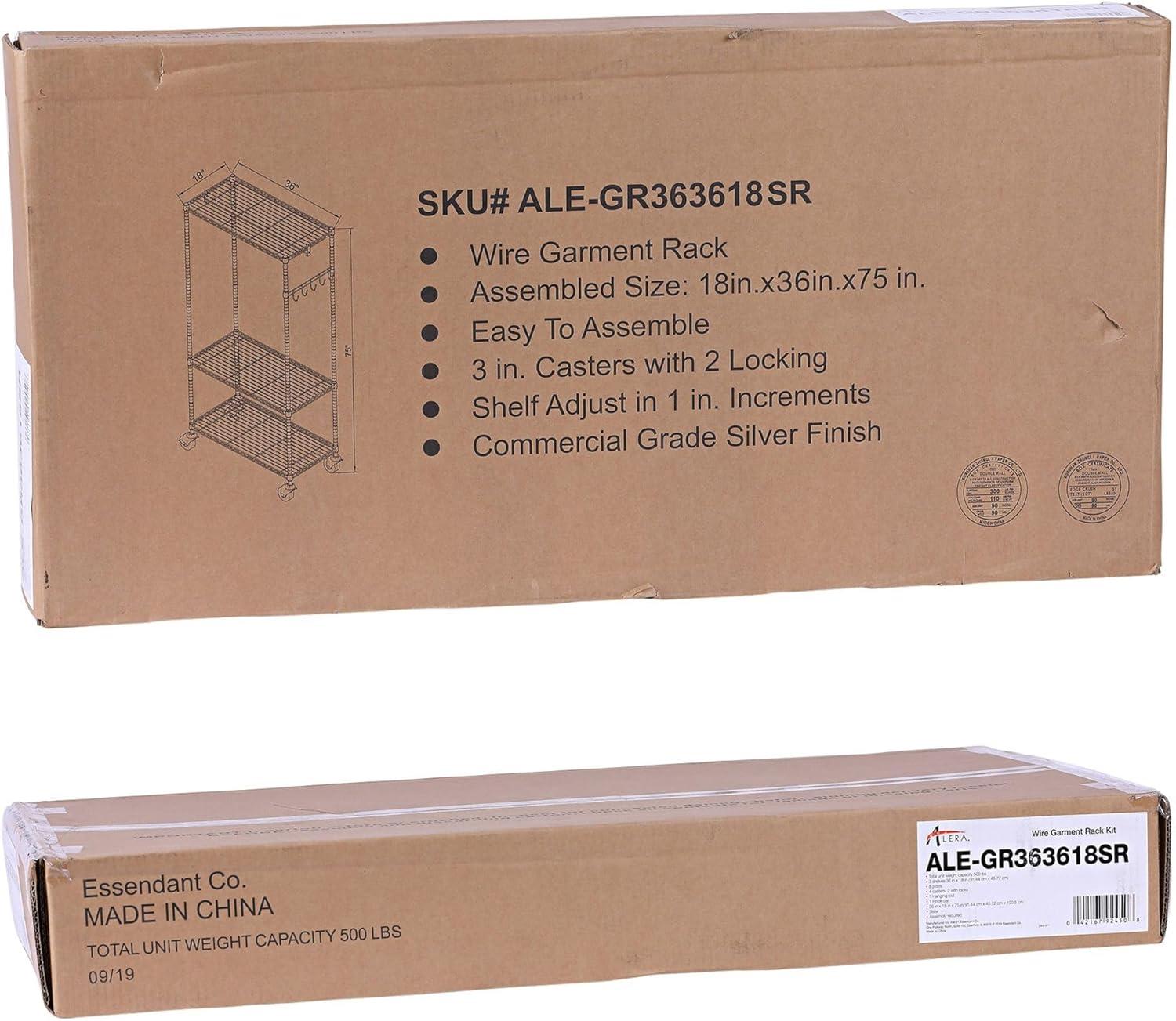 Alera® Wire Shelving Series Metal Rolling Clothing Rack