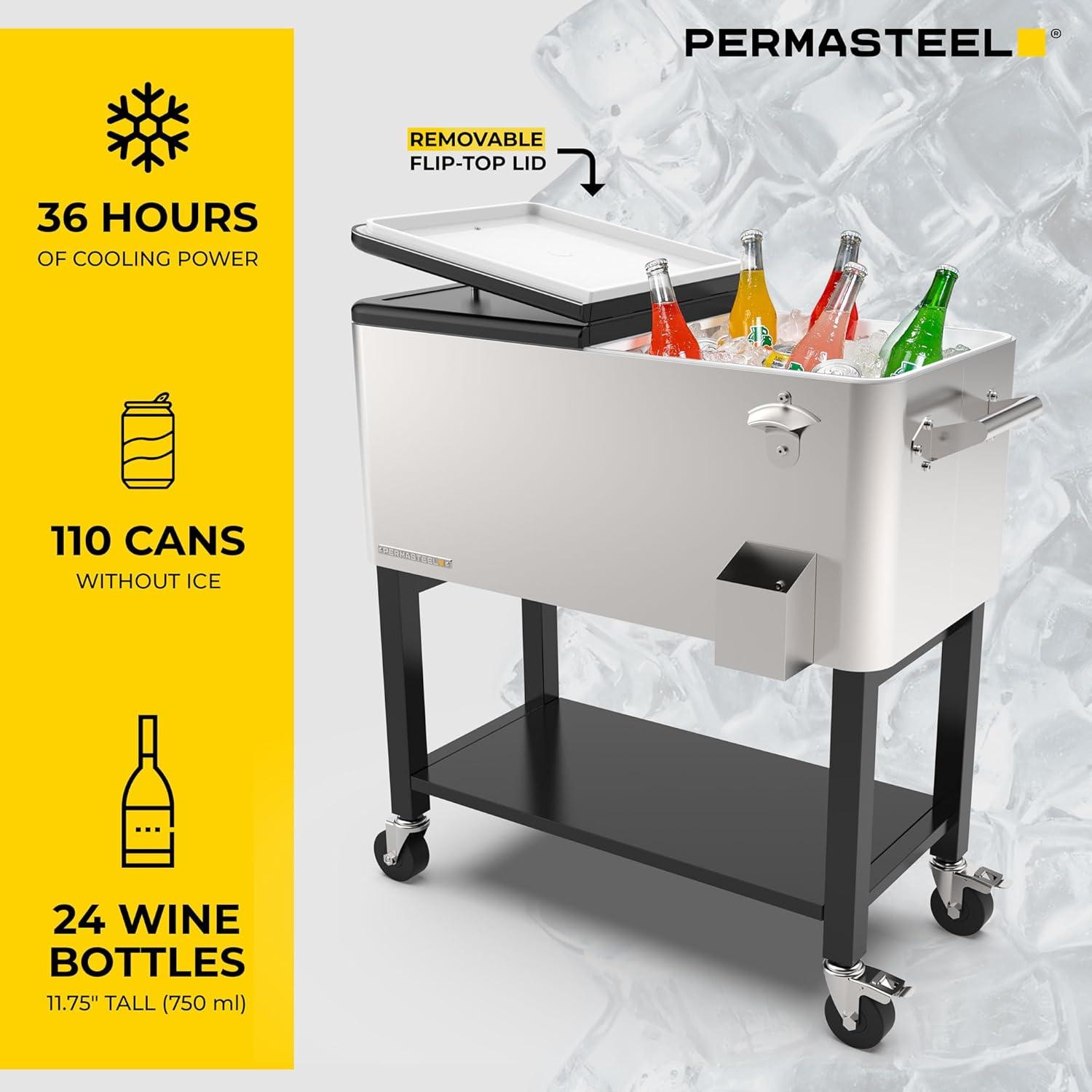 Permasteel 80-Qt Outdoor Patio Cooler with Removable Basin